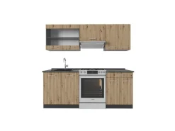 Vicco R-Line Küchenzeile Artisan Eiche/Anthrazit 200 cm ohne Arbeitsplatte ohne E-Geräte< Einbauküchen