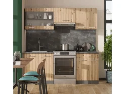Vicco R-Line Küchenzeile Artisan Eiche/Anthrazit 200 cm ohne Arbeitsplatte ohne E-Geräte< Einbauküchen