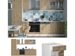 Vicco R-Line Küchenzeile /Weiß 300 cm AP Anthrazit ohne E-Geräte< Einbauküchen
