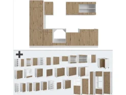Vicco R-Line Küchenzeile /Weiß 300 cm AP Anthrazit ohne E-Geräte< Einbauküchen