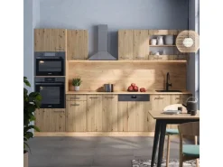 Vicco R-Line Küchenzeile Artisan-Eiche/Goldkraft Eiche 300 cm mit HochschrankAP Anthrazit ohne E-Geräte< Pantryküchen|Einbauküchen
