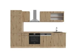 Clearance Vicco R-Line Küchenzeile Artisan-Eiche/Goldkraft Eiche 300 cm AP Eiche ohne E-Geräte Artisan Eiche