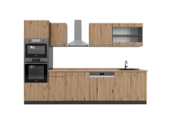 Vicco R-Line Küchenzeile Artisan Eiche/Anthrazit 300 cm mit HochschrankAP Eiche ohne E-Geräte< Einbauküchen