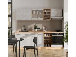 Discount Vicco R-Line Küchenzeile /Goldkraft Eiche 240 cm ohne Arbeitsplatte ohne E-Geräte Beton