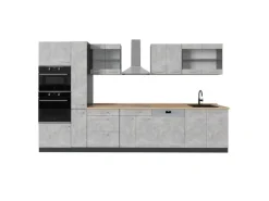 Clearance Vicco R-Line Küchenzeile /Anthrazit 350 cm ohne Arbeitsplatte ohne E-Geräte Beton