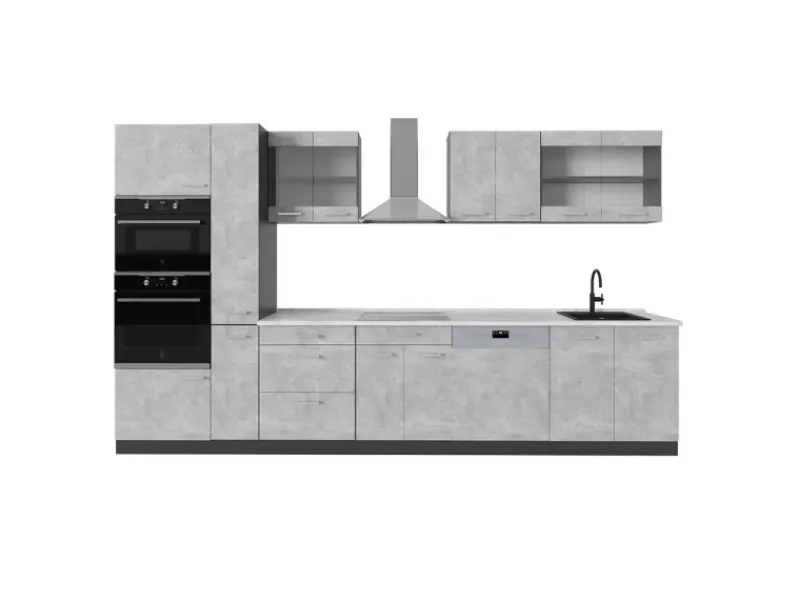 Sale Vicco R-Line Küchenzeile /Anthrazit 350 cm AP Marmor ohne E-Geräte Beton