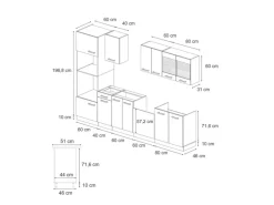 Zubehör Für Küchenarmatur|Einbauküchen<Vicco R-Line Küchenzeile /Goldkraft Eiche 300 cm mit HochschrankAP Eiche ohne E-Geräte