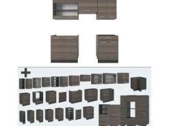 Vicco R-Line Küchenzeile /Anthrazit 200 cm ohne Arbeitsplatte ohne E-Geräte< Einbauküchen