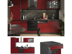 Vicco R-Line Küchenzeile /Anthrazit 300 cm AP Marmor ohne E-Geräte< Zubehör Für Küchenarmatur