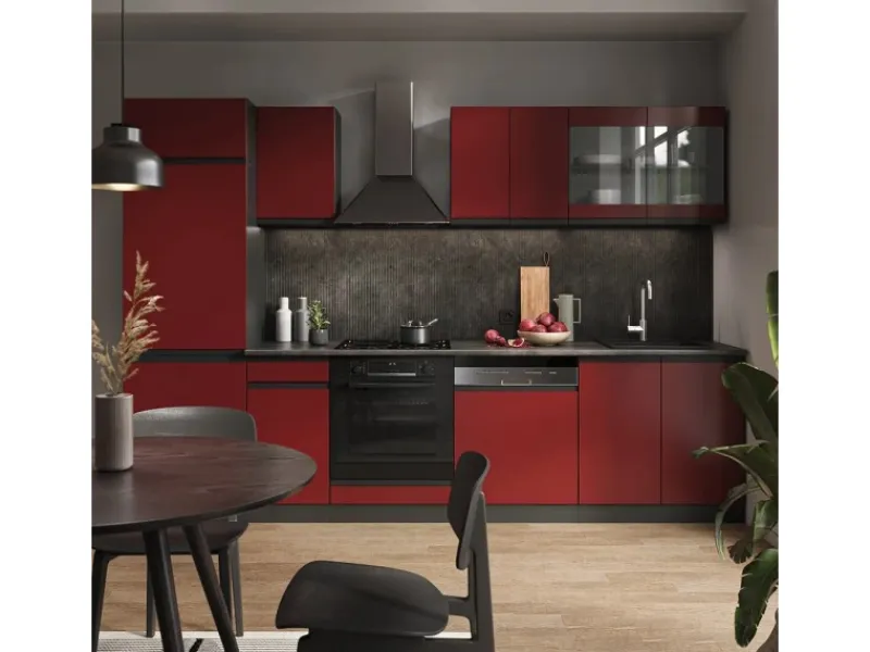 Vicco R-Line Küchenzeile /Anthrazit 300 cm AP Marmor ohne E-Geräte< Zubehör Für Küchenarmatur