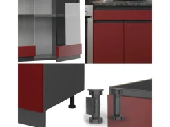 Vicco R-Line Küchenzeile /Anthrazit 200 cm AP Anthrazit ohne E-Geräte< Kühlschränke|Winkelküchen