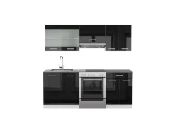Vicco R-Line Küchenzeile /Weiß 200 cm AP Anthrazit ohne E-Geräte< Küchenrückwände|Einbauküchen