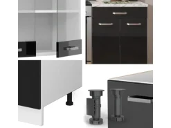 Küchenschränke<Vicco R-Line Küchenzeile /Weiß 200 cm AP Eiche ohne E-Geräte