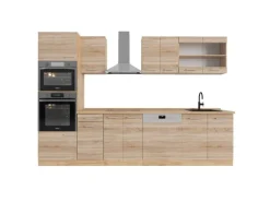 Vicco R-Line Küchenzeile Sonoma/Goldkraft Eiche 300 cm mit HochschrankAP Eiche ohne E-Geräte< Zubehör Für Küchenarmatur