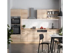 Vicco R-Line Küchenzeile Sonoma/Goldkraft Eiche 300 cm mit HochschrankAP Eiche ohne E-Geräte< Zubehör Für Küchenarmatur