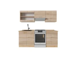 Vicco R-Line Küchenzeile Sonoma/Goldkraft Eiche 200 cm AP Eiche ohne E-Geräte< Pantryküchen