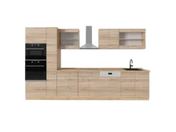 Einbauküchen<Vicco R-Line Küchenzeile Sonoma/Goldkraft Eiche 350 cm ohne Arbeitsplatte ohne E-Geräte