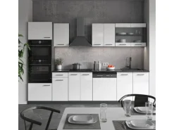 Vicco R-Line Küchenzeile /Anthrazit 300 cm mit HochschrankAP Marmor ohne E-Geräte< Einbauküchen