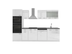 Einbauküchen<Vicco R-Line Küchenzeile Hochglanz/ 300 cm mit HochschrankAP Anthrazit ohne E-Geräte