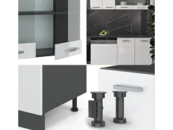 Küchenschränke<Vicco R-Line Küchenzeile /Anthrazit 300 cm AP Marmor ohne E-Geräte