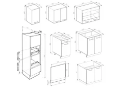 Vicco R-Line Küchenzeile /Anthrazit 300 cm mit HochschrankAP Marmor ohne E-Geräte< Zubehör Für Küchenarmatur