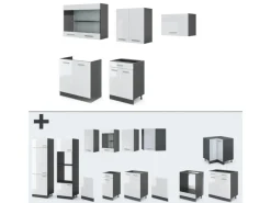Einbauküchen<Vicco R-Line Küchenzeile /Anthrazit 200 cm ohne Arbeitsplatte ohne E-Geräte