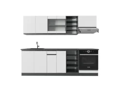 Vicco R-Line Küchenzeile /Anthrazit 240 cm J-Shape ohne E-Geräte< Kücheninseln