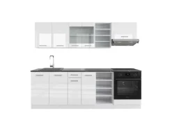 Vicco R-Line Küchenzeile Hochglanz/ 240 cm AP Anthrazit ohne E-Geräte< Einbauküchen
