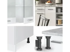 Vicco R-Line Küchenzeile Hochglanz/ 240 cm AP Anthrazit ohne E-Geräte< Einbauküchen
