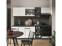Vicco R-Line Küchenzeile /Anthrazit 240 cm AP Marmor ohne E-Geräte< Einbauküchen