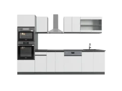 Vicco R-Line Küchenzeile /Anthrazit 300 cm mit HochschrankAP Anthrazit ohne E-Geräte< Einbauküchen