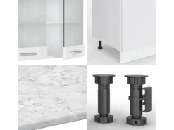 Vicco R-Line Küchenzeile 300 cm mit Hochschrankohne Arbeitsplatte ohne E-Geräte< Kühlschränke