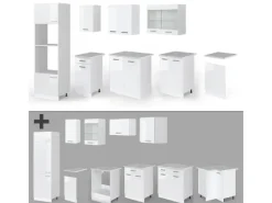 Vicco R-Line Küchenzeile 300 cm mit Hochschrankohne Arbeitsplatte ohne E-Geräte< Kühlschränke