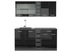 Vicco R-Line Mini-Küche /Anthrazit 160 cm ohne Arbeitsplatte ohne E-Geräte< Single-Küchen|Miniküchen