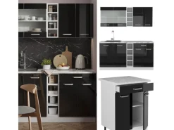 Vicco R-Line Mini-Küche /Weiß 160 cm ohne Arbeitsplatte ohne E-Geräte< Single-Küchen|Miniküchen