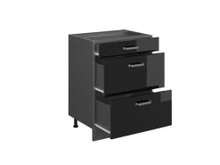 Online Vicco R-Line Schwarz Hochglanz/Anthrazit 60 cm mit Schubladen ohne Arbeitsplatte Schwarz Glänzend