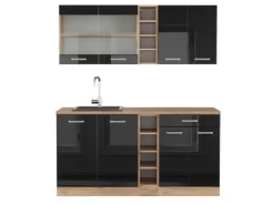 Vicco R-Line Single Küche /Goldkraft Eiche 160 cm ohne Arbeitsplatte ohne E-Geräte< Single-Küchen