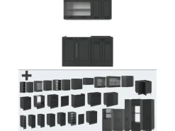Discount Vicco R-Line Singleküche Landhaus/ 140 cm ohne Arbeitsplatte ohne E-Geräte Anthrazit