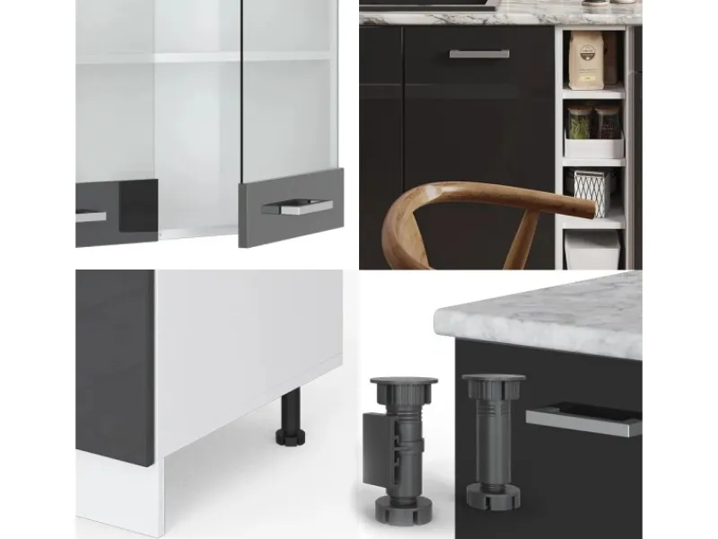 Single-Küchen<Vicco R-Line Singleküche /Weiß 160 cm AP Eiche ohne E-Geräte