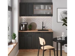 Vicco R-Line Singleküche Anthrazit Landhaus/Goldkraft Eiche 140 cm AP Anthrazit ohne E-Geräte< Single-Küchen