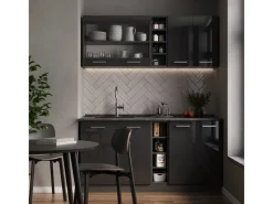 Vicco R-Line Singleküche Hochglanz/ 160 cm AP Eiche ohne E-Geräte< Single-Küchen|Einbauküchen
