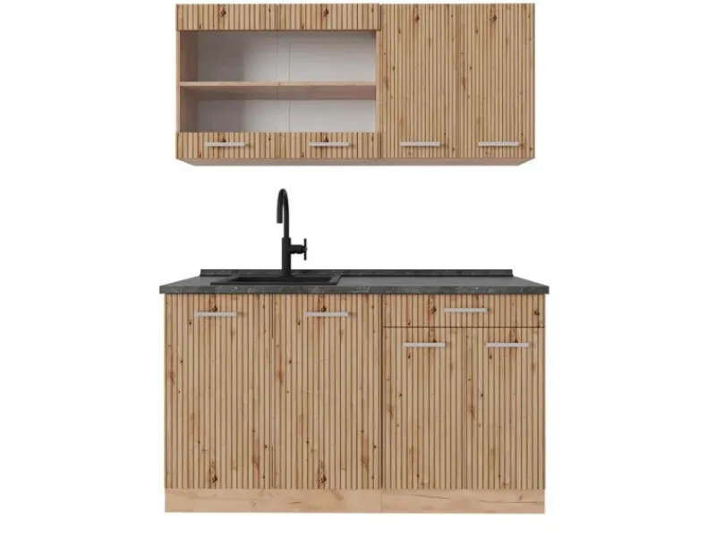 Sale Vicco R-Line Singleküche Artisan-Eiche/Goldkraft Eiche 140 cm AP Anthrazit ohne E-Geräte Artisan Eiche