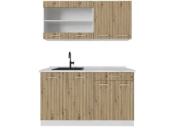 Single-Küchen|Einbauküchen<Vicco R-Line Singleküche /Weiß 140 cm ohne Arbeitsplatte ohne E-Geräte