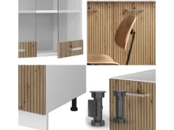 Single-Küchen|Einbauküchen<Vicco R-Line Singleküche /Weiß 140 cm ohne Arbeitsplatte ohne E-Geräte