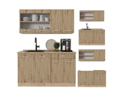 Outlet Vicco R-Line Singleküche Artisan-Eiche/Goldkraft Eiche 140 cm ohne Arbeitsplatte ohne E-Geräte Artisan Eiche