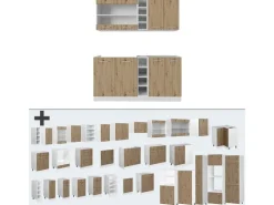 Hot Vicco R-Line Singleküche /Weiß 160 cm AP Anthrazit ohne E-Geräte Artisan Eiche