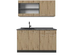 Single-Küchen<Vicco R-Line Singleküche Artisan Eiche/Anthrazit 140 cm ohne Arbeitsplatte ohne E-Geräte