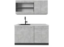 Best Vicco R-Line Singleküche /Anthrazit 140 cm AP Marmor ohne E-Geräte Beton