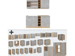 Vicco R-Line Singleküche /Goldkraft Eiche 160 cm AP Anthrazit ohne E-Geräte< Single-Küchen|Miniküchen