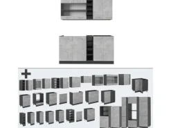 Single-Küchen<Vicco R-Line Singleküche /Anthrazit 160 cm ohne Arbeitsplatte ohne E-Geräte